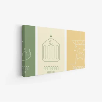 لوحة كانفاس رمضان | ديكور روحاني أنيق للبيت - لوحة رمضانية على كانفاس - لمسة إيمانية للمجلس والصالة لوحات كانفاس رمضانية فخمة - هدية رمضان مثالية