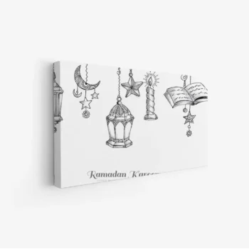لوحة كانفاس رمضان | ديكور روحاني أنيق للبيت - لوحة رمضانية على كانفاس - لمسة إيمانية للمجلس والصالة لوحات كانفاس رمضانية فخمة - هدية رمضان مثالية