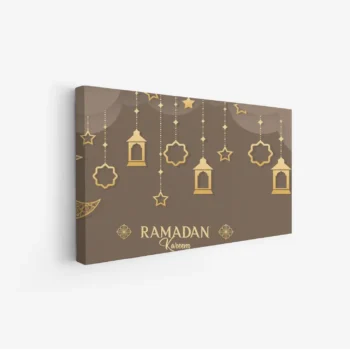 لوحة كانفاس رمضان | ديكور روحاني أنيق للبيت - لوحة رمضانية على كانفاس - لمسة إيمانية للمجلس والصالة لوحات كانفاس رمضانية فخمة - هدية رمضان مثالية