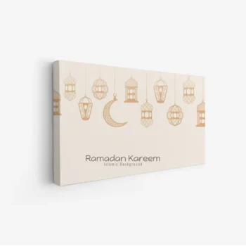 لوحة كانفاس رمضان | ديكور روحاني أنيق للبيت - لوحة رمضانية على كانفاس - لمسة إيمانية للمجلس والصالة لوحات كانفاس رمضانية فخمة - هدية رمضان مثالية