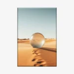 لوحة طبيعة هادئة - كرة زجاجية - رمال صفراء - مشمس - لوحات طبيعة - لوحات كانفاس