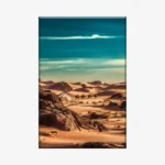 لوحة طبيعة هادئة - جمال الصحراء - سماء زرقاء - مشمس - لوحات مناظر طبيعية - لوحات كانفاس