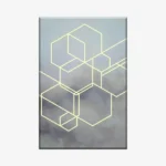 لوحة هندسية - أشكال متداخلة - ألوان هادئة - عصرية - لوحات فن عصري - لوحات كانفاس