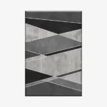 لوحة فن عصري - أشكال هندسية - ألوان رمادية وسوداء - عصري - لوحات فنية مودرن - لوحات كانفاس