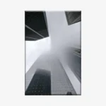 لوحة عمارة - ناطحات سحاب - سماء ضبابية - غامض - لوحات فنية مودرن - لوحات كانفاس