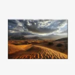 لوحة طبيعة هادئة - كثبان رملية - سماء غائمة - دافئ - لوحات مناظر طبيعية - لوحات كانفاس